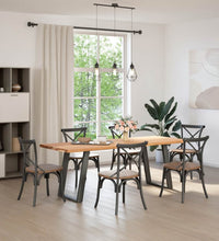 Esstisch Hellbraun 220x80x74 cm Massivholz Eiche Rechteckig