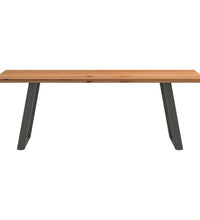 Esstisch Hellbraun 220x80x74 cm Massivholz Eiche Rechteckig