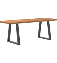 Esstisch Hellbraun 220x80x74 cm Massivholz Eiche Rechteckig