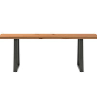 Esstisch Hellbraun 220x80x74 cm Massivholz Eiche Rechteckig