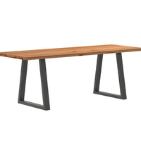 Esstisch Hellbraun 220x80x74 cm Massivholz Eiche Rechteckig