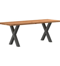 Esstisch Hellbraun 220x80x74 cm Massivholz Eiche Rechteckig