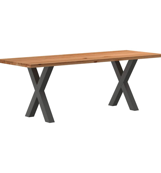 Esstisch Hellbraun 220x80x74 cm Massivholz Eiche Rechteckig