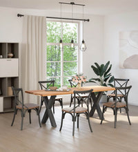 Esstisch Hellbraun 220x80x74 cm Massivholz Eiche Rechteckig