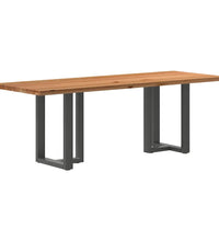 Esstisch Hellbraun 220x80x74 cm Massivholz Eiche Rechteckig