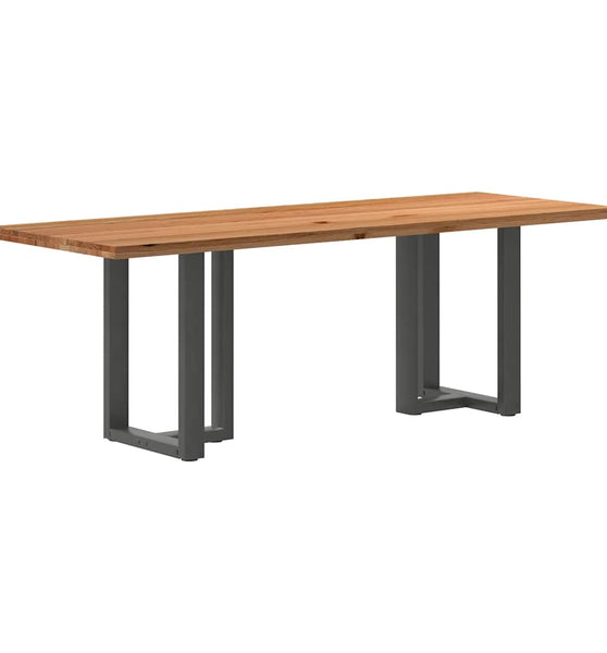 Esstisch Hellbraun 220x80x74 cm Massivholz Eiche Rechteckig