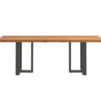 Esstisch Hellbraun 220x80x74 cm Massivholz Eiche Rechteckig