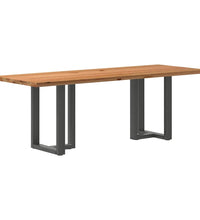 Esstisch Hellbraun 220x80x74 cm Massivholz Eiche Rechteckig