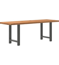 Esstisch Hellbraun 220x80x74 cm Massivholz Eiche Rechteckig