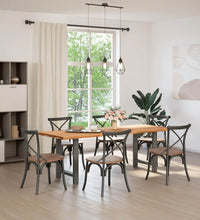 Esstisch Hellbraun 220x80x74 cm Massivholz Eiche Rechteckig