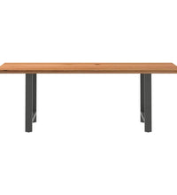 Esstisch Hellbraun 220x80x74 cm Massivholz Eiche Rechteckig