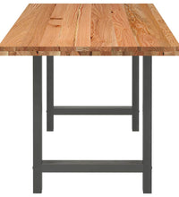 Esstisch Hellbraun 220x80x74 cm Massivholz Eiche Rechteckig