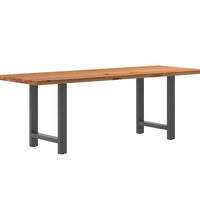 Esstisch Hellbraun 220x80x74 cm Massivholz Eiche Rechteckig