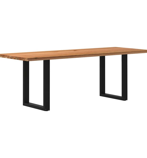 Esstisch Hellbraun 220x80x74 cm Massivholz Eiche Rechteckig