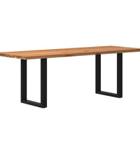 Esstisch Hellbraun 220x80x74 cm Massivholz Eiche Rechteckig