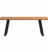 Esstisch Hellbraun 220x80x74 cm Massivholz Eiche Rechteckig