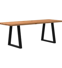 Esstisch Hellbraun 220x80x74 cm Massivholz Eiche Rechteckig