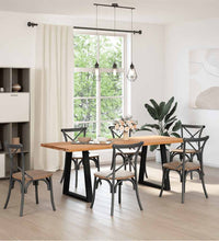 Esstisch Hellbraun 220x80x74 cm Massivholz Eiche Rechteckig