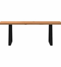 Esstisch Hellbraun 220x80x74 cm Massivholz Eiche Rechteckig