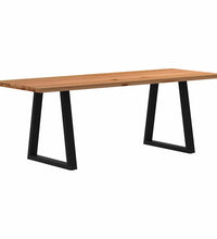 Esstisch Hellbraun 220x80x74 cm Massivholz Eiche Rechteckig