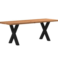 Esstisch Hellbraun 220x80x74 cm Massivholz Eiche Rechteckig