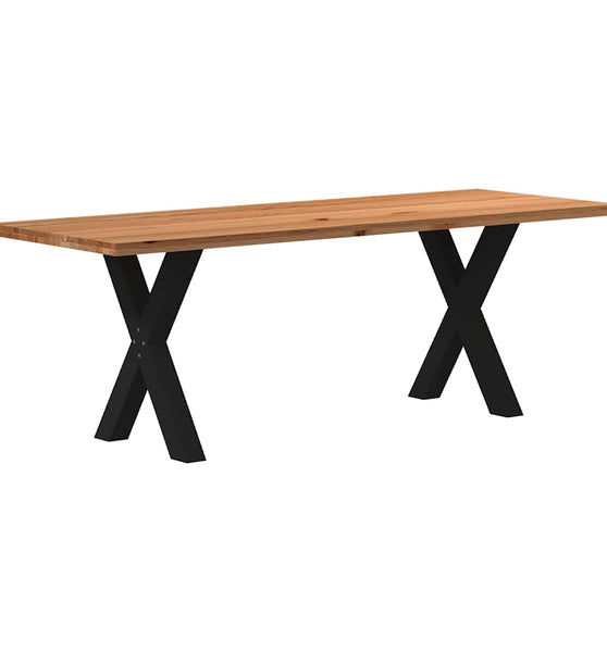 Esstisch Hellbraun 220x80x74 cm Massivholz Eiche Rechteckig