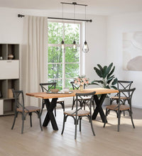 Esstisch Hellbraun 220x80x74 cm Massivholz Eiche Rechteckig