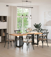 Esstisch Hellbraun 220x80x74 cm Massivholz Eiche Rechteckig