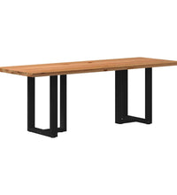 Esstisch Hellbraun 220x80x74 cm Massivholz Eiche Rechteckig