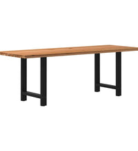 Esstisch Hellbraun 220x80x74 cm Massivholz Eiche Rechteckig