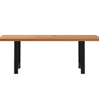 Esstisch Hellbraun 220x80x74 cm Massivholz Eiche Rechteckig