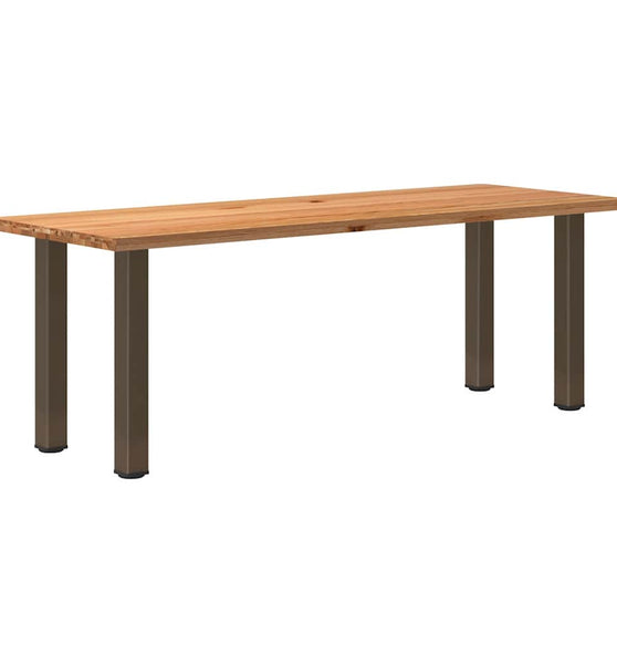 Esstisch Hellbraun 220x80x74 cm Massivholz Eiche Rechteckig