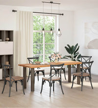 Esstisch Hellbraun 220x80x74 cm Massivholz Eiche Rechteckig