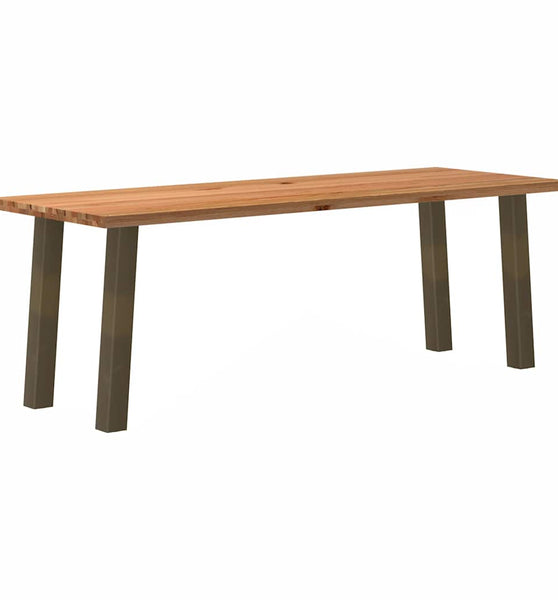 Esstisch Hellbraun 220x80x74 cm Massivholz Eiche Rechteckig