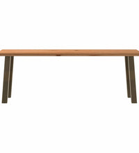 Esstisch Hellbraun 220x80x74 cm Massivholz Eiche Rechteckig