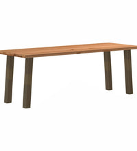 Esstisch Hellbraun 220x80x74 cm Massivholz Eiche Rechteckig