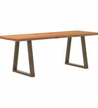 Esstisch Hellbraun 220x80x74 cm Massivholz Eiche Rechteckig