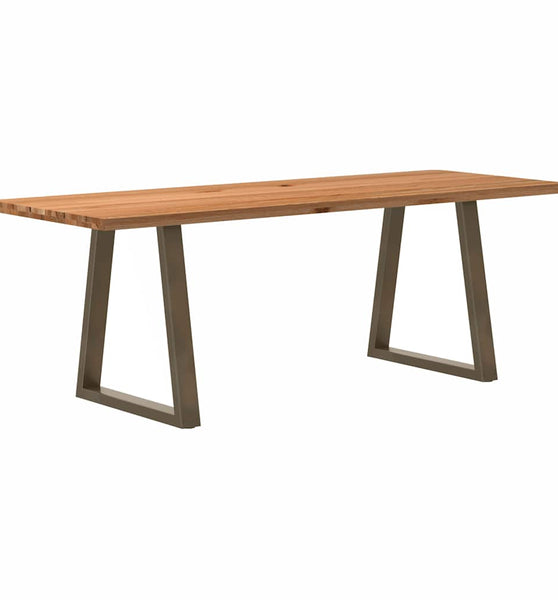 Esstisch Hellbraun 220x80x74 cm Massivholz Eiche Rechteckig