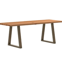 Esstisch Hellbraun 220x80x74 cm Massivholz Eiche Rechteckig