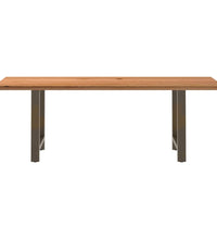 Esstisch Hellbraun 220x80x74 cm Massivholz Eiche Rechteckig