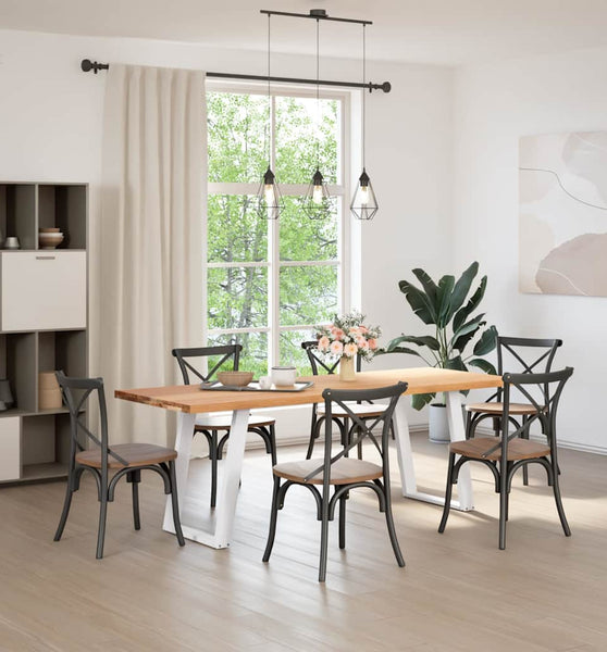 Esstisch Hellbraun 220x80x74 cm Massivholz Eiche Rechteckig