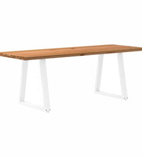 Esstisch Hellbraun 220x80x74 cm Massivholz Eiche Rechteckig