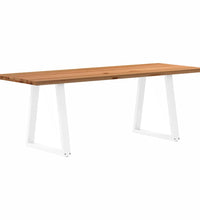 Esstisch Hellbraun 220x80x74 cm Massivholz Eiche Rechteckig