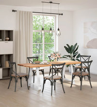 Esstisch Hellbraun 220x80x74 cm Massivholz Eiche Rechteckig