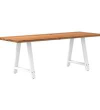 Esstisch Hellbraun 220x80x74 cm Massivholz Eiche Rechteckig