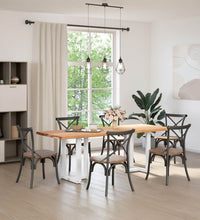 Esstisch Hellbraun 220x80x74 cm Massivholz Eiche Rechteckig