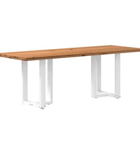 Esstisch Hellbraun 220x80x74 cm Massivholz Eiche Rechteckig