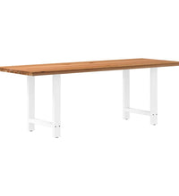 Esstisch Hellbraun 220x80x74 cm Massivholz Eiche Rechteckig