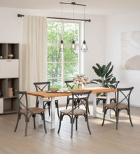 Esstisch Hellbraun 220x80x74 cm Massivholz Eiche Rechteckig