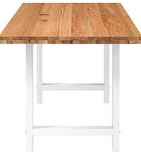 Esstisch Hellbraun 220x80x74 cm Massivholz Eiche Rechteckig